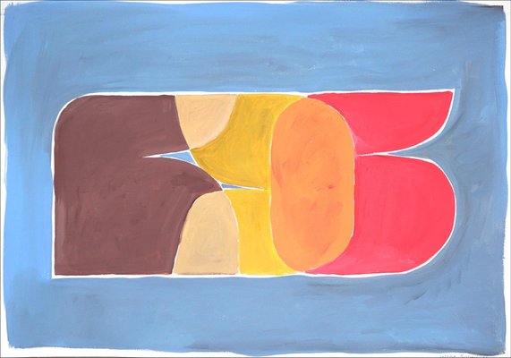 Natalia Roman, Abstracted Letter Sunset, 2022, Acrylic on Watercolor Paper-RWC-1209845