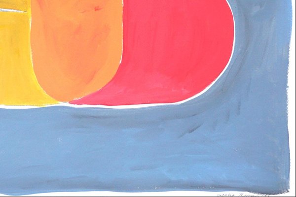 Natalia Roman, Abstracted Letter Sunset, 2022, Acrylic on Watercolor Paper-RWC-1209845