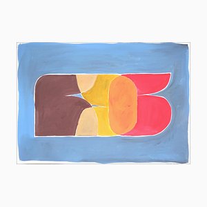 Natalia Roman, Abstracted Letter Sunset, 2022, Acrylic on Watercolor Paper-RWC-1209845