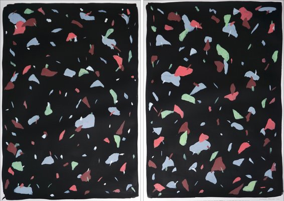 Natalia Roman, Black Terrazzo Confetti, 2022, Acrylic on Watercolor Paper-RWC-1151593