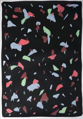 Natalia Roman, Black Terrazzo Confetti, 2022, Acrylic on Watercolor Paper-RWC-1151593