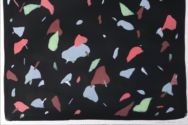 Natalia Roman, Black Terrazzo Confetti, 2022, Acrylic on Watercolor Paper-RWC-1151593