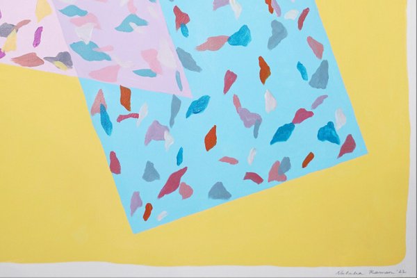 Natalia Roman, Blue and Pink Terrazzo Floor, 2022, Acrylic on Watercolor Paper-RWC-1225922