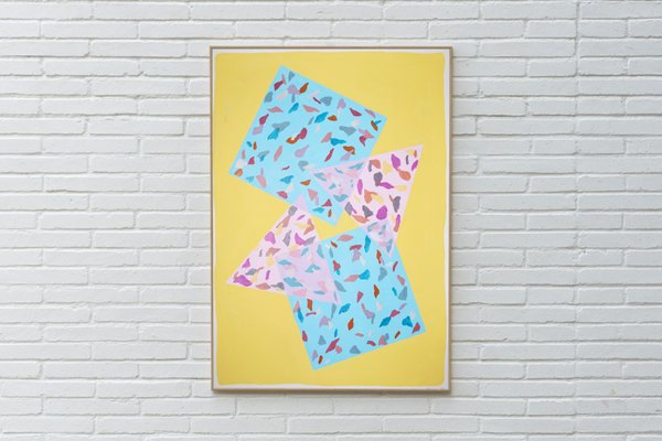 Natalia Roman, Blue and Pink Terrazzo Floor, 2022, Acrylic on Watercolor Paper-RWC-1225922