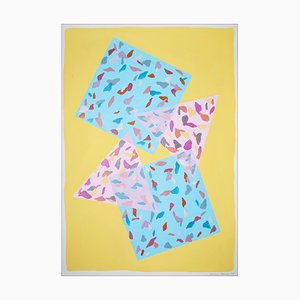 Natalia Roman, Blue and Pink Terrazzo Floor, 2022, Acrylic on Watercolor Paper-RWC-1225922