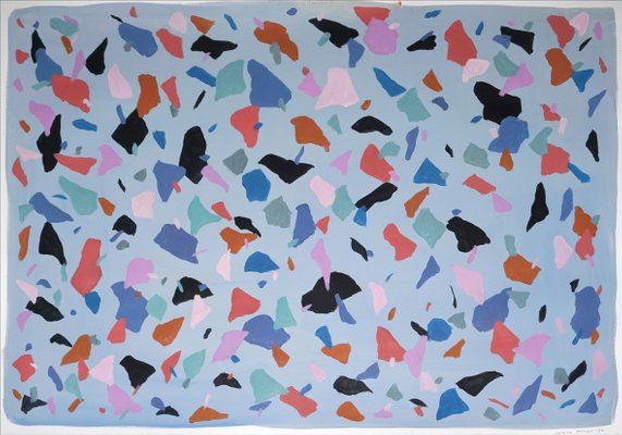 Natalia Roman, Gray-Blue Terrazzo, 2022, Acrylic on Watercolor Paper-RWC-1173975