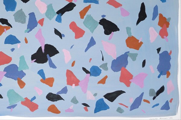 Natalia Roman, Gray-Blue Terrazzo, 2022, Acrylic on Watercolor Paper-RWC-1173975