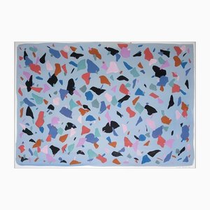 Natalia Roman, Gray-Blue Terrazzo, 2022, Acrylic on Watercolor Paper-RWC-1173975