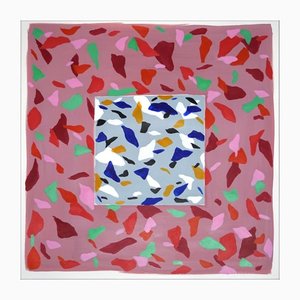 Natalia Roman, Gray Tile Over Strawberry Field, 2022, Acrylic on Watercolor Paper-RWC-1186880