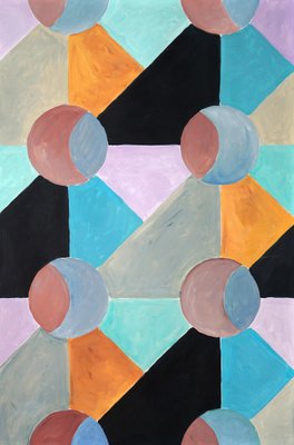 Natalia Roman, Modernist Glass Window, 2022, Acrylic on Watercolor Paper-RWC-1346292