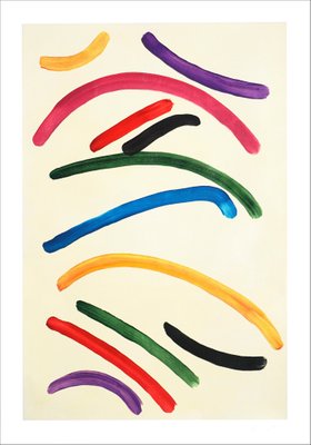 Natalia Roman, Olympic Palette on Cream, 2022, Acrylic on Watercolor Paper-RWC-1414002