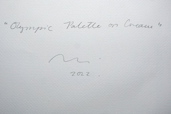 Natalia Roman, Olympic Palette on Cream, 2022, Acrylic on Watercolor Paper-RWC-1414002