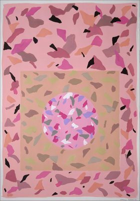 Natalia Roman, Pastel Pink Shapes, 2022, Acrylic on Watercolor Paper-RWC-1165812