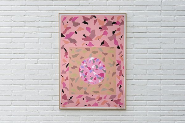 Natalia Roman, Pastel Pink Shapes, 2022, Acrylic on Watercolor Paper-RWC-1165812