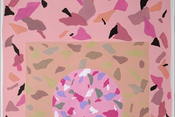 Natalia Roman, Pastel Pink Shapes, 2022, Acrylic on Watercolor Paper-RWC-1165812