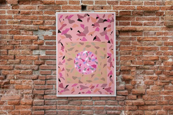 Natalia Roman, Pastel Pink Shapes, 2022, Acrylic on Watercolor Paper-RWC-1165812