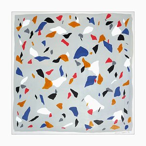 Natalia Roman, Primary Colors on Gray Terrazzo, 2022, Acrylic on Watercolor Paper-RWC-1191692