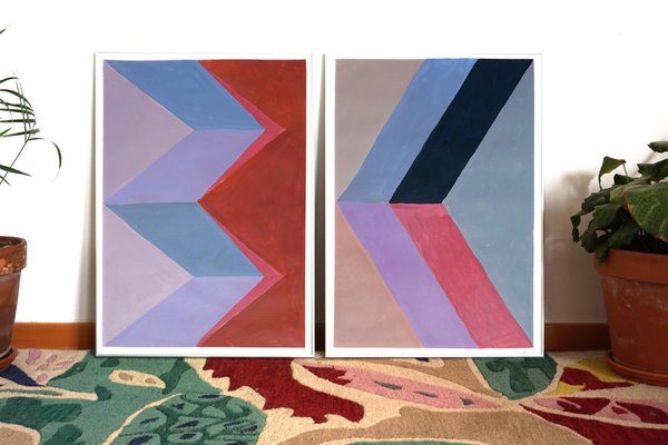 Natalia Roman, Rhombus Color Study, 2022, Acrylic on Watercolor Paper-RWC-1451970