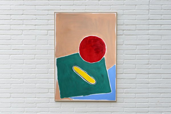 Natalia Roman, Still Life in Primary Colors, Naïf Architectural Landscape, Pool in Red and Green, 2021-RWC-874946