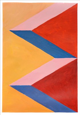 Natalia Roman, Surreal Temple Stairs Diptych, 2022, Acrylic on Watercolor Paper-RWC-1441604