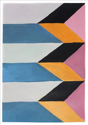 Natalia Roman, Surreal Temple Stairs Diptych, 2022, Acrylic on Watercolor Paper-RWC-1441604