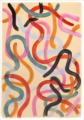 Natalia Roman, Warm Pastel Tones Triptych, 2022, Acrylic on Watercolor Paper-RWC-1425681