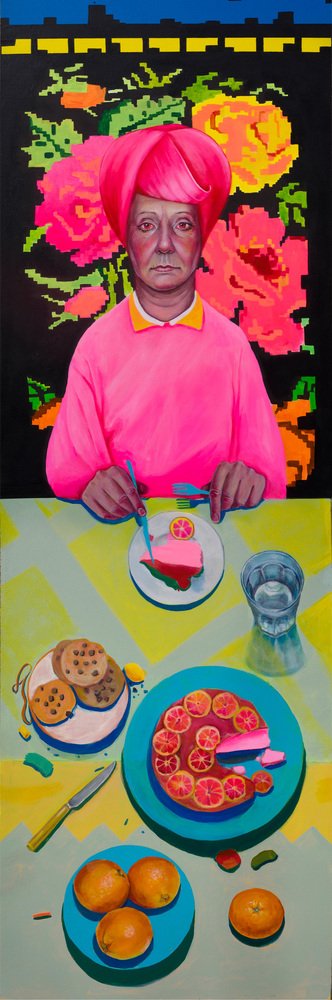 Natasha Lelenco, Large Triptych with After-Dinner & Still Life, Dibond Prints, 2023, Set of 3