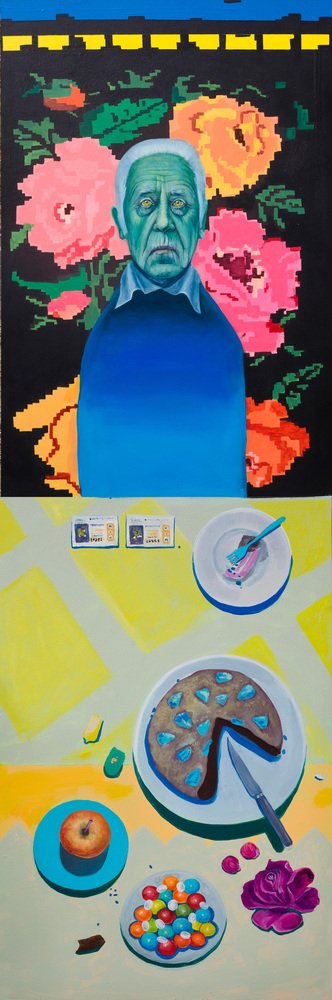 Natasha Lelenco, Large Triptych with After-Dinner & Still Life, Dibond Prints, 2023, Set of 3