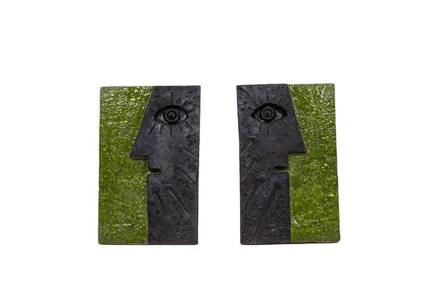 Nathalie Soufflet, Bas-Reliefs in Terracotta, 1980s, Set of 2-CEJ-1010887