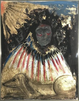 Native American Chief, 20th Century, Oil on Canvas-DKC-1790481