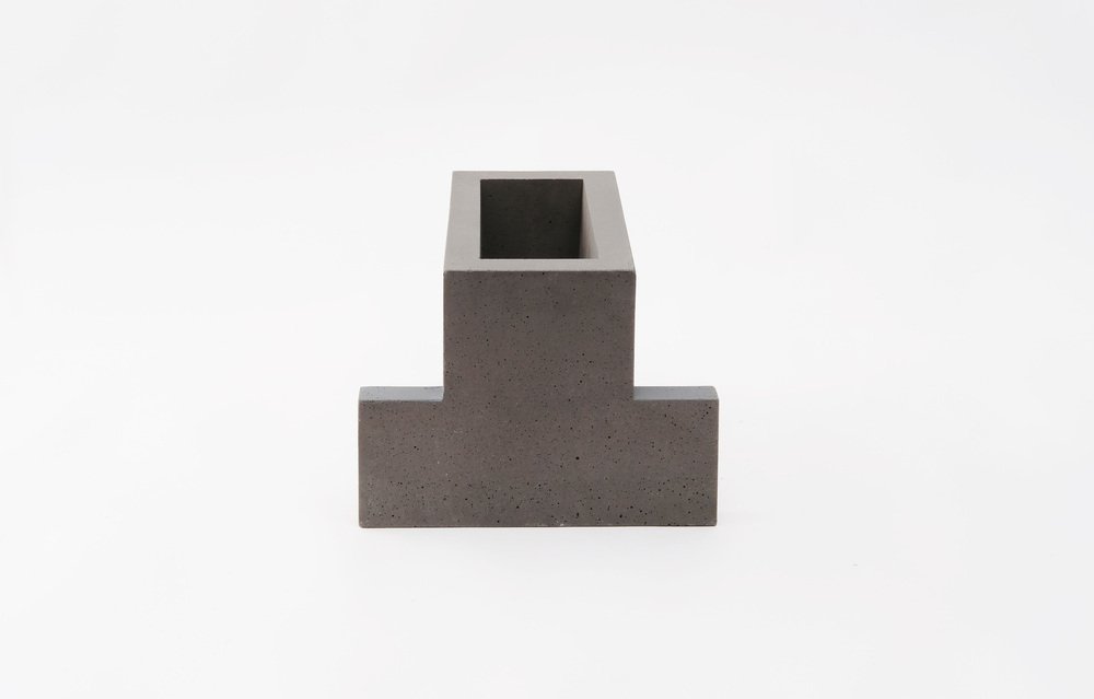 Natural Concrete Chandigarh III Vase by Paolo Giordano for I-and-I Collection