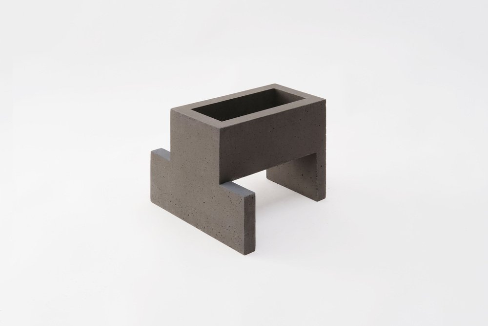 Natural Concrete Chandigarh III Vase by Paolo Giordano for I-and-I Collection