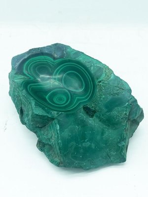 Natural Malachite Dish Bowl or Ashtray-YUW-810335