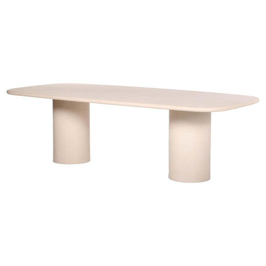 Natural Plaster Hand-Sculpted Outdoor Dining Table 360 by Philippe Colette