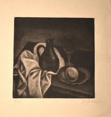 Nature Morte au Pichet - Original Manière Noir by Demetrios Galanis - 1925 ca. 1925 ca.-ZCI-760325