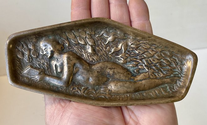 Naughty Risque Double Sided Bronze Dish, 1900s-LCR-1797589