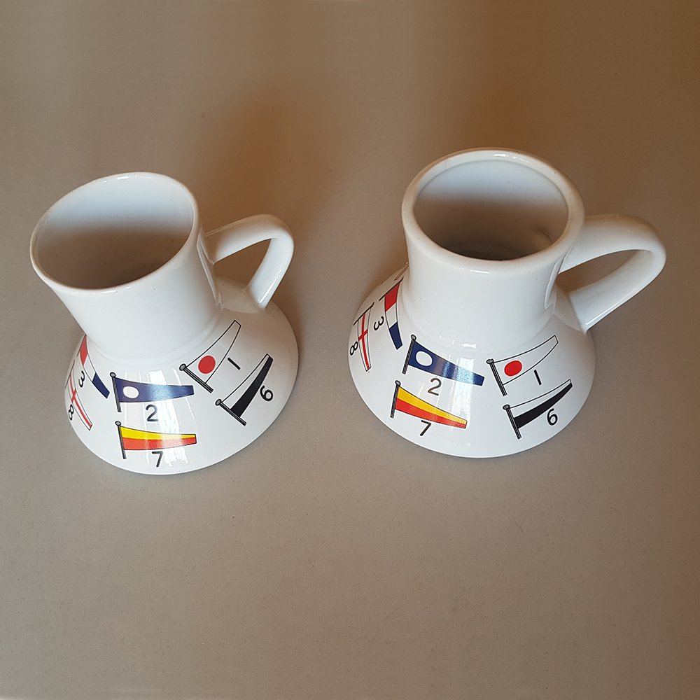 Nautical Flags Mugs from Feltman-Langer, 1980s, Set of 6