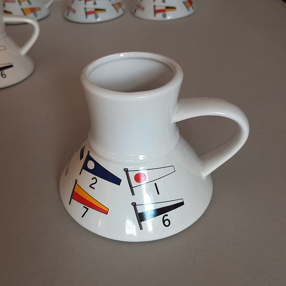 Nautical Flags Mugs from Feltman-Langer, 1980s, Set of 6