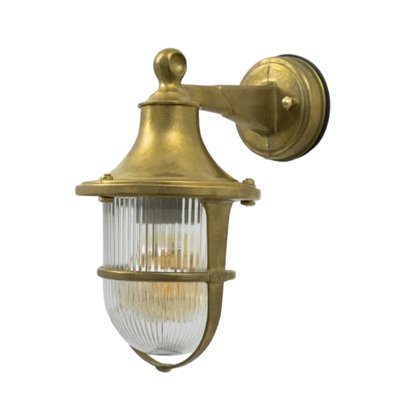 Navy Style Outdoor Wall Sconces in Brass and Crystal, Set of 2-TCS-1783496