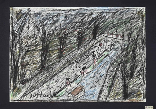 Nazareno Gattamelata, Lungotevere, Oil Pastel, 1970s