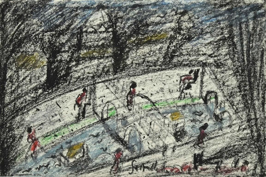 Nazareno Gattamelata, Roman Bridges on the Tiber, Oil Pastel, 1970s