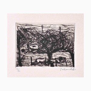 Nazareno Gattamenata, Landscape, Original Etching, 1970s-ZCI-1234345