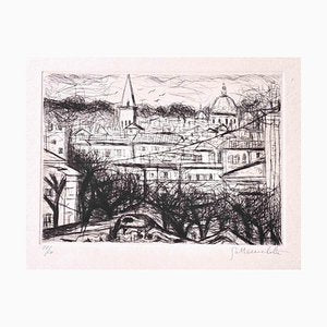 Nazareno Gattamenata, Roman Landscape, Original Etching, 1970s-ZCI-1234347