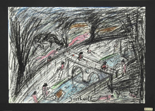 Nazareno Gattamenata - Rome the Tiber - Oil Pastels - 1980s