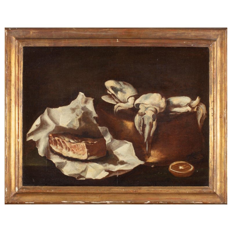 Neapolitan Master, Still Life with Cuttlefish, 17th Century, Oil on Canvas