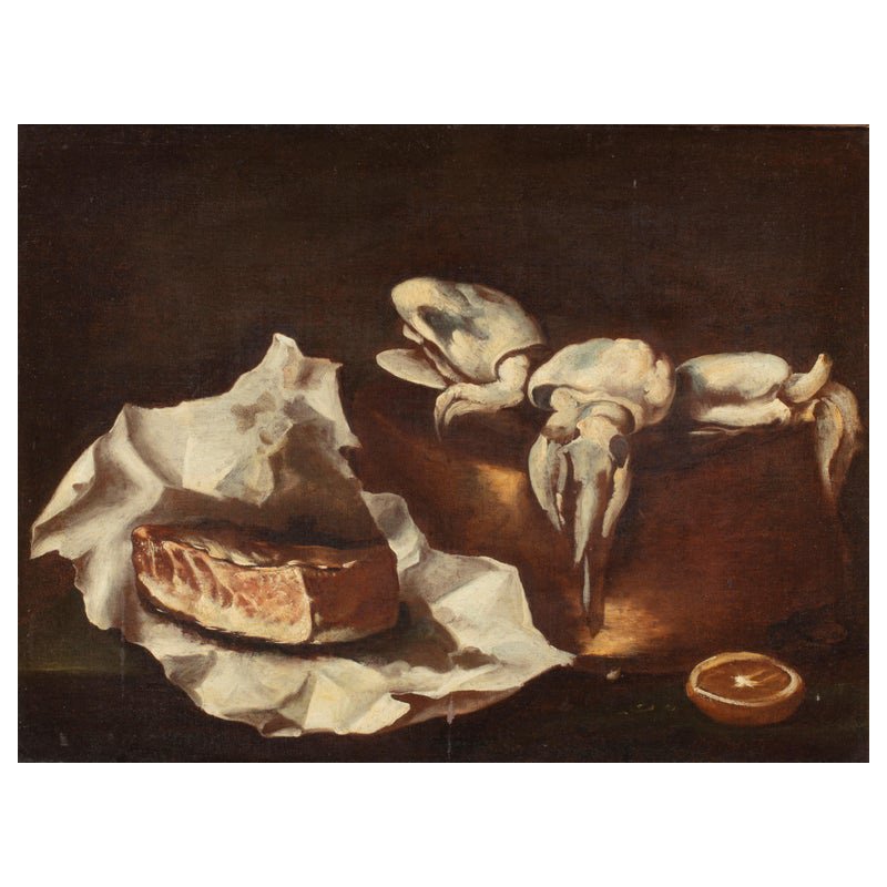 Neapolitan Master, Still Life with Cuttlefish, 17th Century, Oil on Canvas