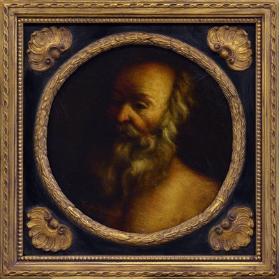 Neapolitan School Artist, Philosopher, 1600s, Oil on Canvas, Framed-VHF-1170155