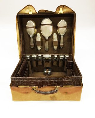 Necessaire Travel Case with Silver Interior from William Neale & Son Ltd, Birmingham-UCH-1224908