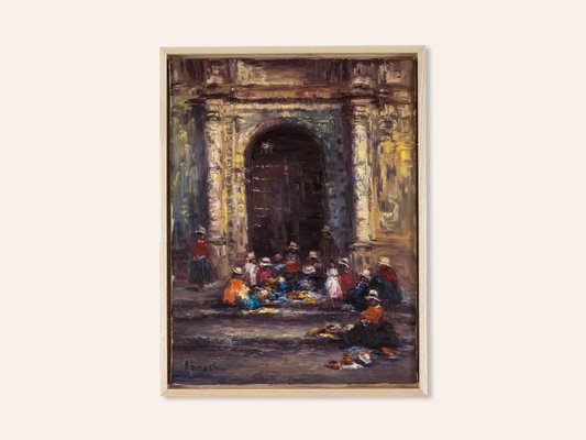 Nelly Binaghi, Seamstresses in Argentina, Oil on Canvas, Framed, Set of 2-GPP-1146779