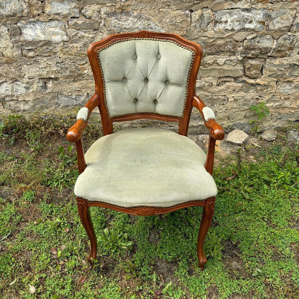 Neo-Baroque Oak Armchair, 1900s